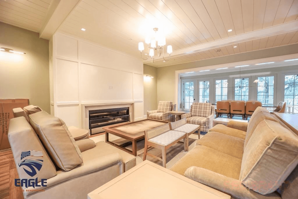 Living room renovation after